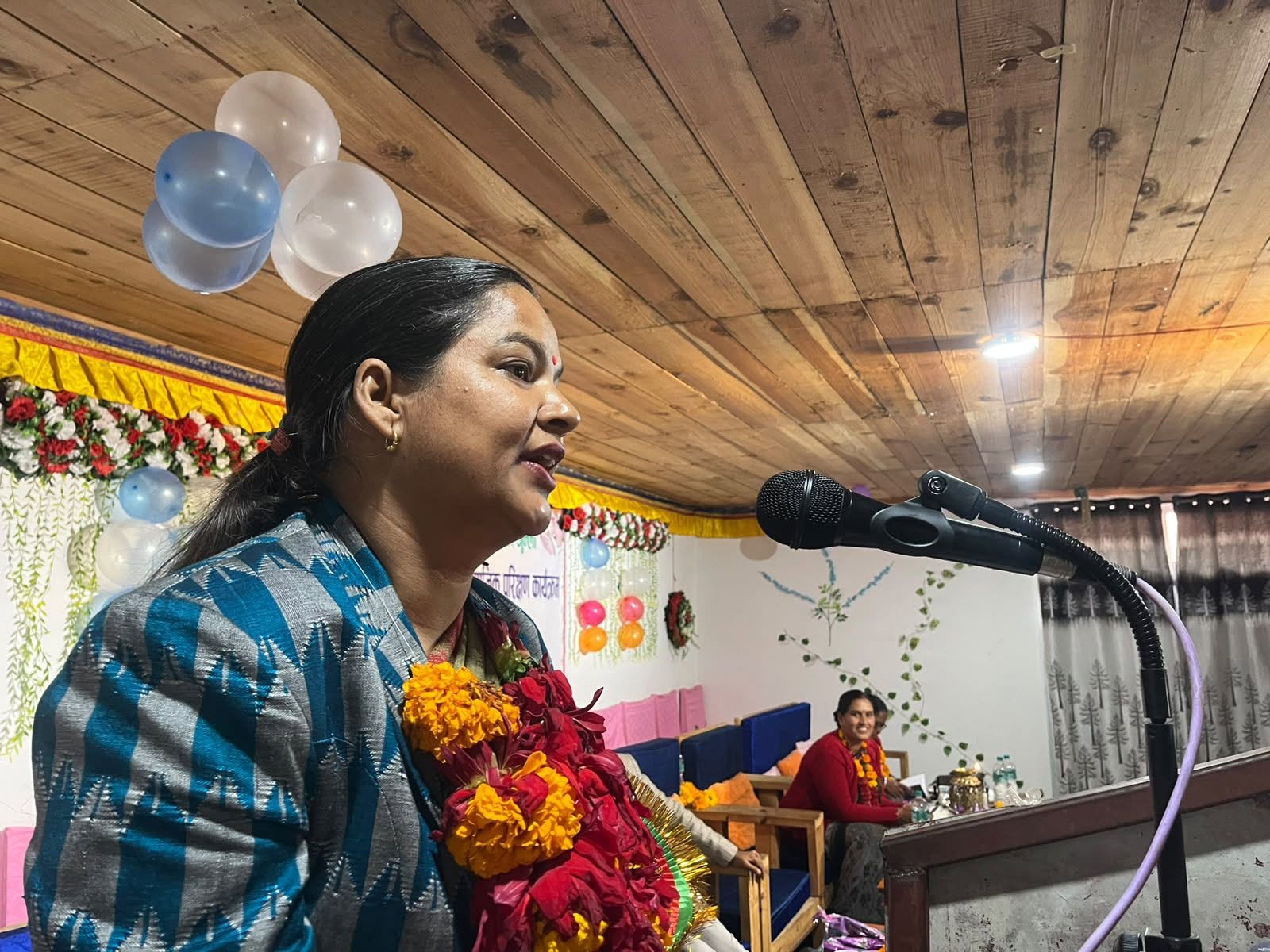 Main Speaker of Karnali porvience House  cheaf  Yasudha Neupane have giving speech during the 20th General assambly